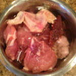 Raw food for dogs in a bowl